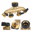 3/4 Inch 4 Way Hose Pipe Splitter Nozzle Switcher Tap Connectors For Garden R9H7