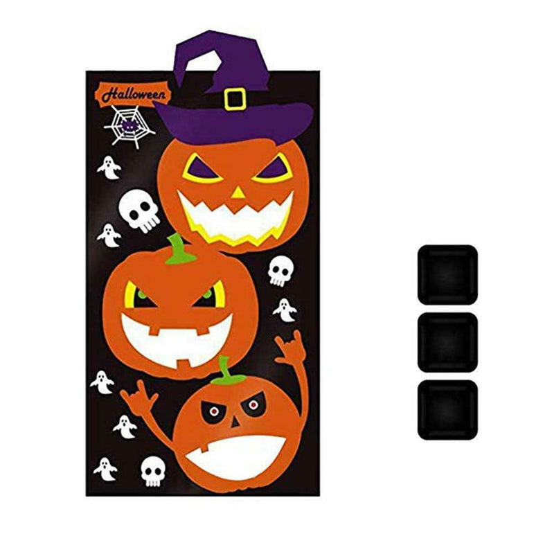 Halloween Games Pumpkin Bean Bag Toss Games 3 Bean Bags + Pumpkin Banner