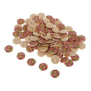 100Pcs 15mm Sun Flower Wooden 2-holes Buttons for Art Crafts Scrapbooking
