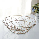 Kitchen Geometric Metal Wire Decorative Storage Display Basket Fruit Bowl S