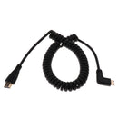Coiled Stretch Spring HDMI Male to Left Angle HDMI Male M/M HD Cable