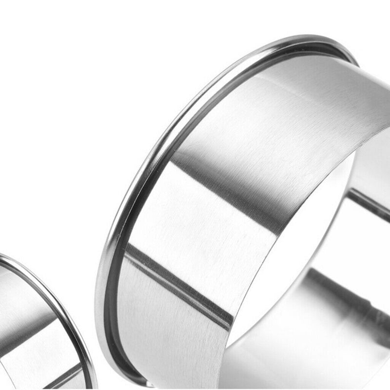 2x 14 Piece Stainless Steel Round Cookie Cutter Kit Scone Cutter