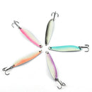 5pcs Metal Multicolor Willow Leaf Shape Sequin Fishing Lures With Fishing Hoo@