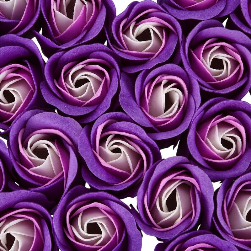 24 Pcs Purple Scented Bath Soap Rose Petal in Heart Box M2G5