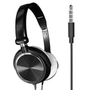Wired Headset Stereo Heavy Bass Gaming Calling Earphones Over Ear Black