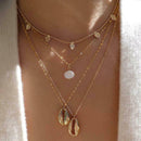 2pcs Fashion Shell Conch Clavicle Choker Chain Multi-layer Necklace Pendant CXS