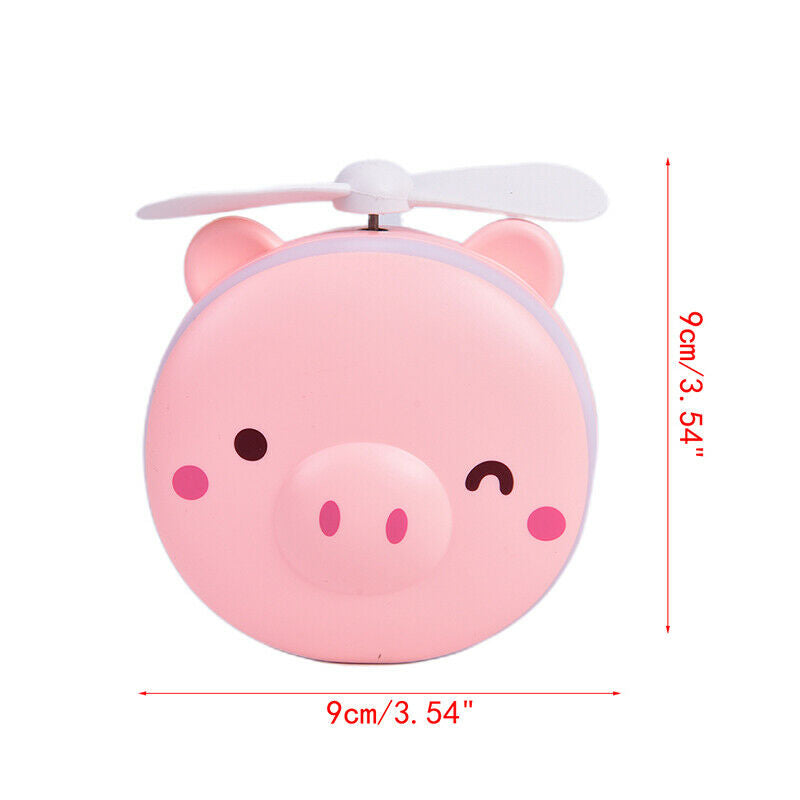 Mini Portable LED Fill Light Makeup Mirror with Handheld Fan USB Rechargeable