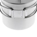 Camping Cup Pot with Foldable Handles and Lid - Ultralight Stainless Steel