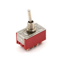 MTS-402 6A/125VAC 2A/250VAC 12 Pin 4PDT ON/ON 2 Position Mini Toggle Switch JR