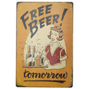 20x30cm Rustic Metal Tin Sign Plaque Wall Art Poster Cafe Bar Pub -FREE BEER
