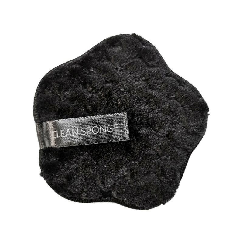 Soft Powder Puff Double-Sided Make Up Remover Towel Cleansing Puff (Black)