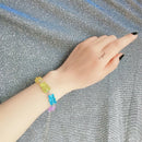 Women Stainless Steel Bangle Handmade Cartoon Candy Bear Bracelet Jewelry Gift