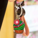 4pcs DIY Full Drill Diamond Painting Special Shaped Cactus Keychain Jewelry