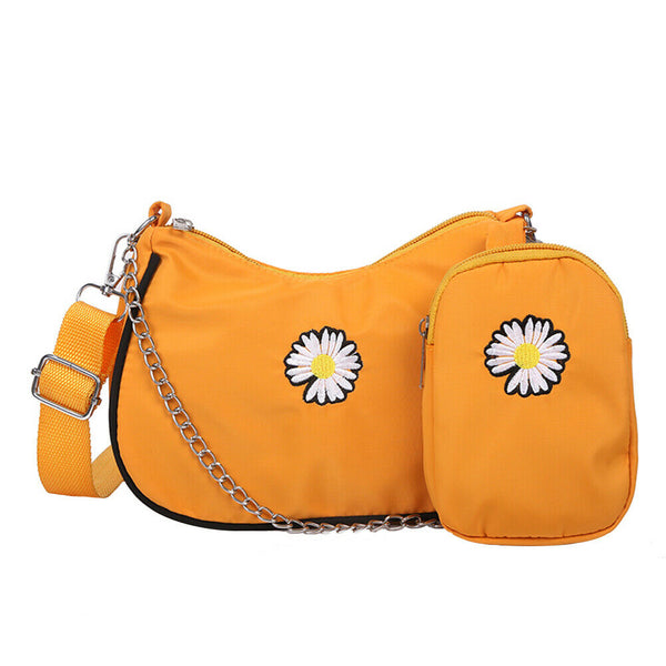 Daisy Underarm Shoulder Bag Multi-function Women Messenger Handbag (Yellow)