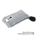 Cute Soft Plush Pencil Bag Stationery Cosmetic Pouch Student Supply (Grey) A