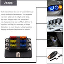 8 Way Blade Fuse Block Box Holder LED Light 12-32V Circuit Caravan Truck Car