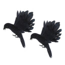 2 x Lifelike Flying Crow Decoy Hunting Birds Decoy Birds Scarer Scarecrow