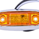 2x 12V Amber 3 LED Side Marker Lamp Clearance Light Fish Shape Truck Van Trailâ„–[
