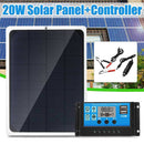 12V 20W USB Solar Panel with Car Charger Crocodile Clip 30A USB Solar Charg