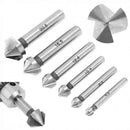 Round Shank 6Pcs/Set 3 Flute Three Edge Chamfer Chamfering End Mill Cutter