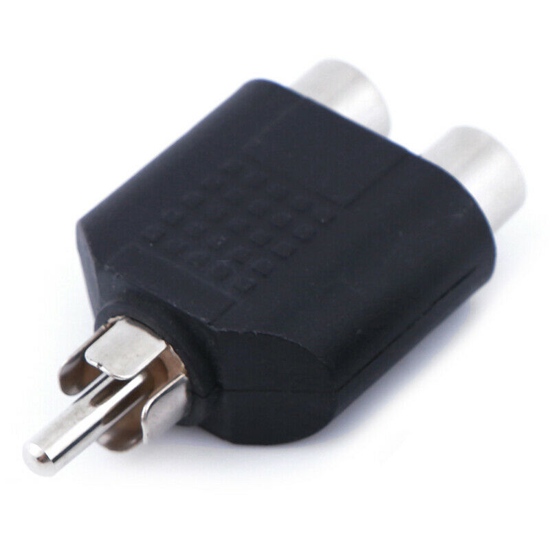 1Pct RCA Y-splitter AV audio video plug converter 1 male to 2 female adapter kit