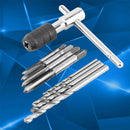9pcs Hand Tap Set Screw Thread Taps T- Wrench Reamer M3-M6 Twist Drill Bit Kit
