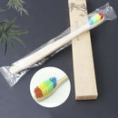 Medium-Bristle Bamboo Toothbrush Rainbow Wood Teeth Brush Fibre Hand MulticoloJR