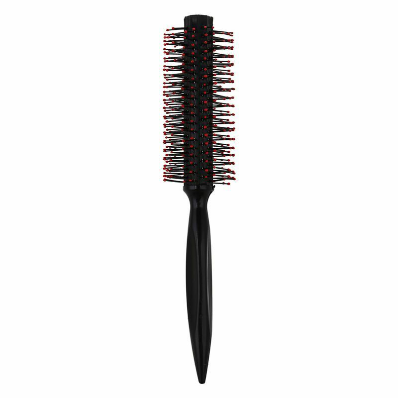 5X(nylon Handle Round Bristles Curly Hair Brush Comb Black Red K8T9)