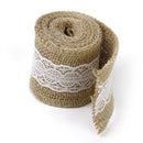 Roll of 2M Wedding Home DIY Craft Burlap Ribbon White Lace Decorated Width  L5S1