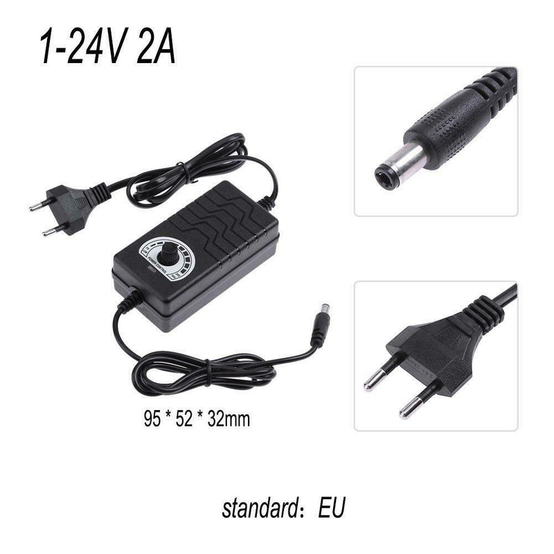 AC to DC Adapter 3-24V 2A Adjustable Power Supply Motor Speed Controller EU