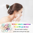 30pcs Girls Candy Color Hair Tie Rope Korean Women Headband Ponytail Holder A