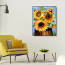 Painting By Numbers Kit DIY Blooming Sunflower Canvas Oil Art Picture Craft