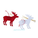 2pcs Christmas Tree Party Ornaments Deer Elk With Ribbon Hanging Decoration Gift