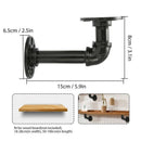 2Pcs Industrial Black Iron Pipe Bracket Wall Mounted Floating Shelf Hanging