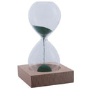 Green wood + glass + iron powder sand iron flowering magnetic hourglass wit L7H7