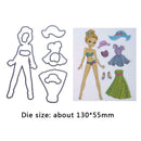 Silicone Clear Rubber Stamp Metal Cutting Die Stencil Frame Girl Dressing