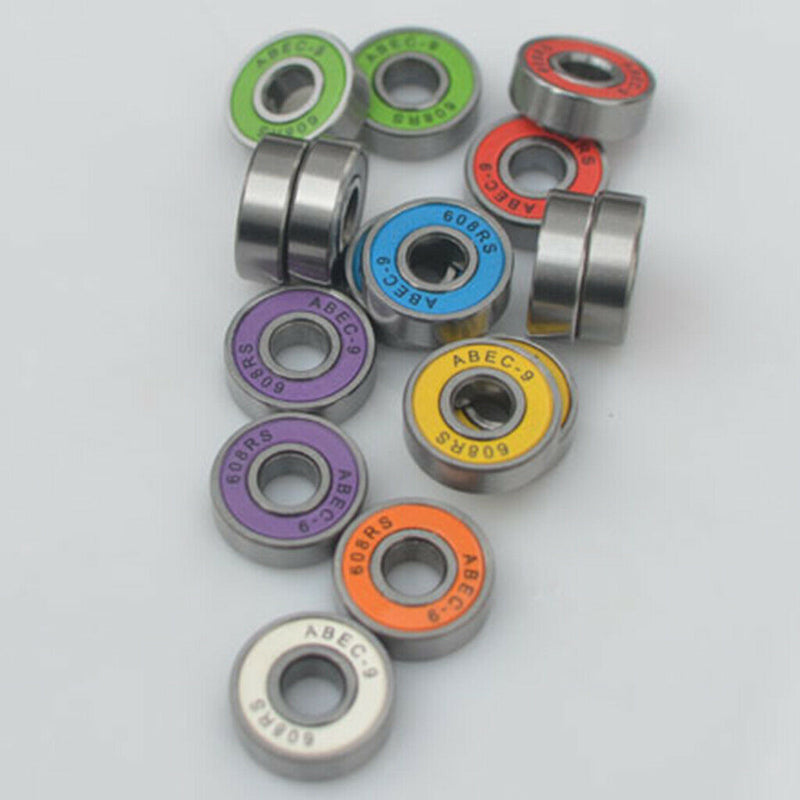 24x 608 Bearing for Skateboards Longboards Inline Skates Roller Skates Spinners