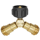 Propane Splitter, Propane Tank Y Splitter Adapter With Valves, 2 Way Lp Gas O3R1