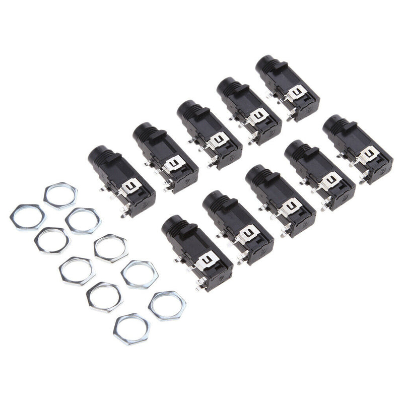20 Pieces 6.35mm/6.35 Stereo Audio Microphone Female Socket Jack