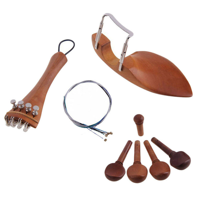 1 Set Jujube Wood 4/4 Full Size Violin Replacement Accessories DIY Brown Luthier
