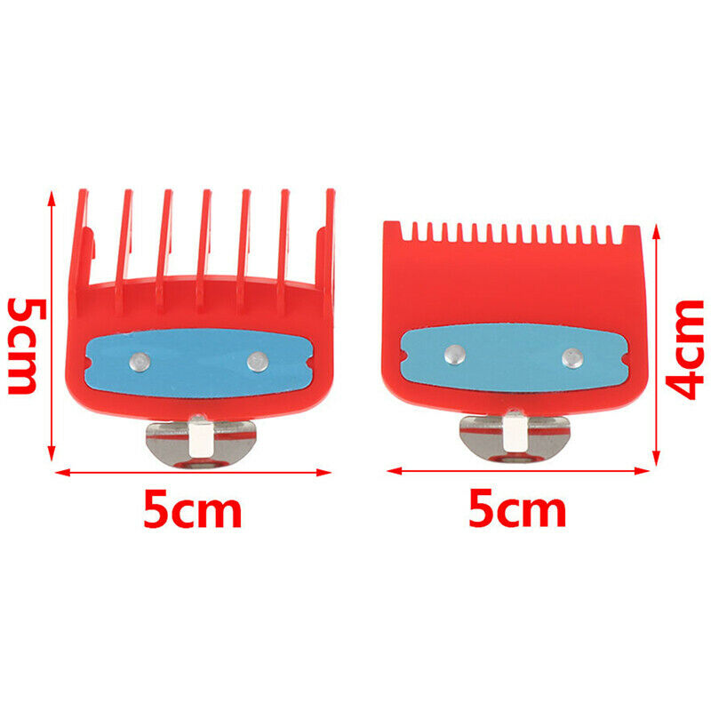 1.5+4.5mm Size Guide comb  Red Attachment Comb Set with a Metal Holder ClipperME