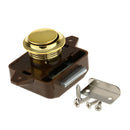 3x Mini Push Button Catch Lock Cupboard Door Drawer Knob Caravan Motorhome