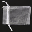 100 x White Organza Wedding Party Gift Bags