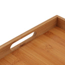 Rectangle Bamboo Wooden Serving Tray Food Tea Fruit Dinner Tray &Handles for