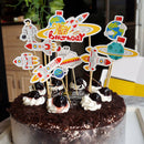 cake topper rocket cake insert card wedding birthday party supply decoration B3C