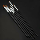 7x Acrylic UV Gel Nail Brush Set Gel Brush Brush Nail Art Design Pen black K6F2