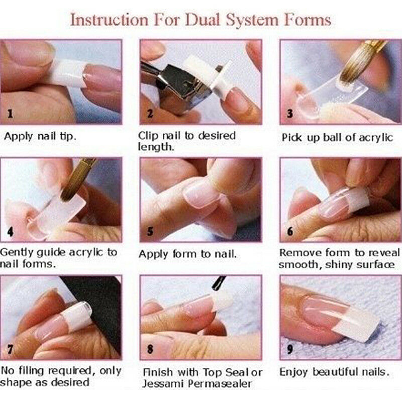 Acrylic Nail Mold Artificial Nail Clear Dual Nail System Form for-Nail Art Hot