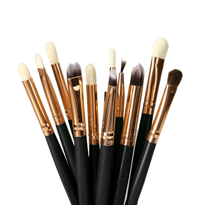 12pcs Professional Eye Makeup Brushes Set Eyeshadow Eyeliner Tool (Black) A