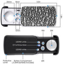 Portable Mini Multifunction 30X 60X 90X Pocket Magnifier with LED UV Light