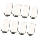 8 pieces Stainless Steel Self-adhesive Sticky Hooks Wall Storage Hanger